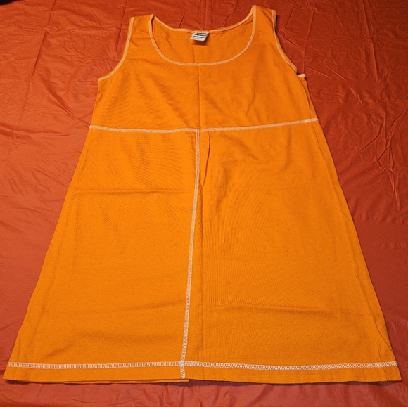 Jag Jeans Dresses & Skirts - Jag Tank Top/Tennis Dress Orange w/White Lines 100% Cotton Vintage Lk New Medium